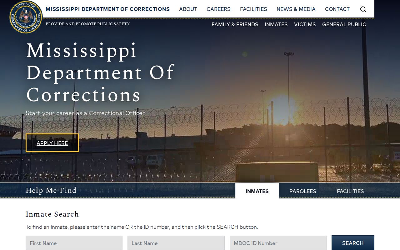 Lauderdale County custody lookup through the Mississippi Department of Corrections offender search
